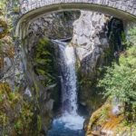 Waterfall under a bridge at Mount Ranier National Park